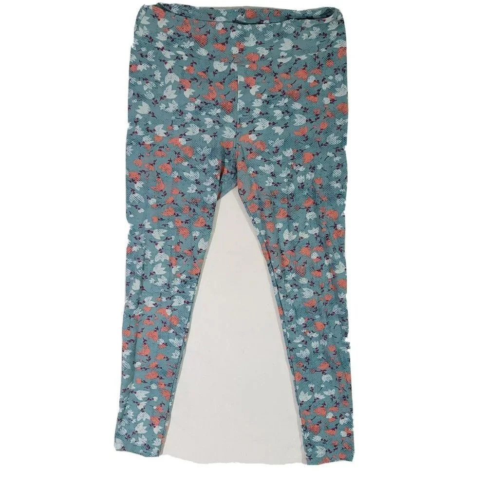 LuLaRoe Legging TC Tall & Curvy Blue Pink Floral NWOT